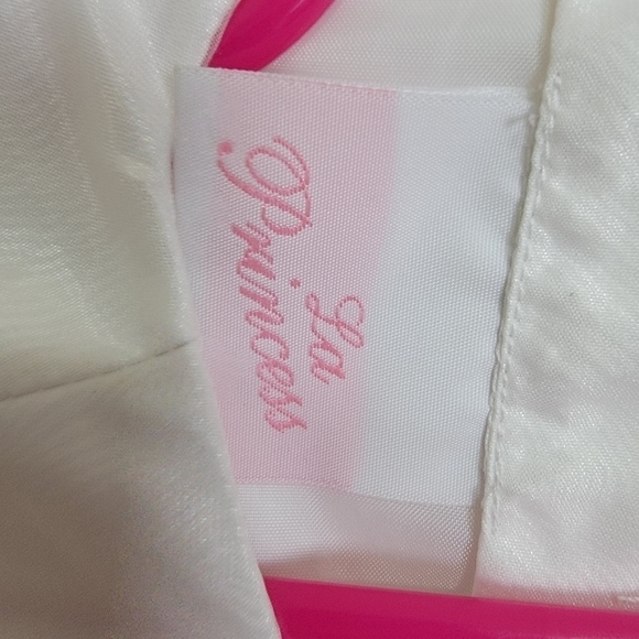 La Princessa Pink White Rosette Fancy Church Wedding Flower Girl Dress 18M - Picture 4 of 5